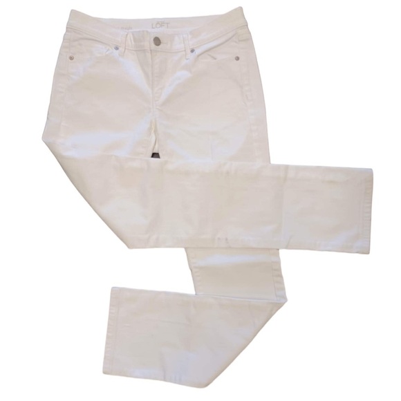 Ann Taylor Loft White Modern Straight Jeans  Size 28/6 - Picture 6 of 8